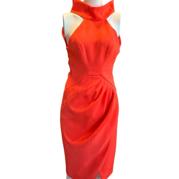 C/MEO Collective Orange Asymmetrical Ruched Midi Dress - Picture 8 of 10